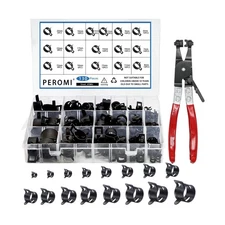 130Pcs 6-25mm Spring Band Hose Clamps With Swivel Flat Hose Clamp P... Fast SHIP