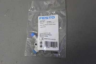FESTO GR-QS-4 ONE WAY FLOW CONTROL VALVE NEW