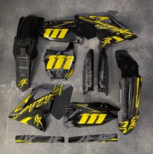 Plastics + Graphics RM Restyle Suzuki RM125 RM250 2001-2003  fitted decals 