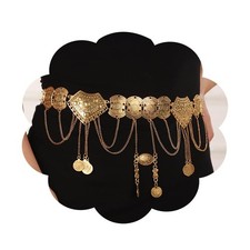 Gold Waist Chain Belt Coin Pendent Tassel Long Belt Body Belly Jewelry for Dr...