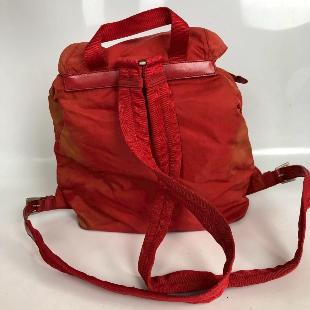 PRADA Nylon Backpack Red Triangle Plate Engraving… - image 2