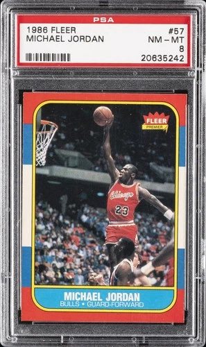 1986 FLEER #57 MICHAEL JORDAN PSA 8