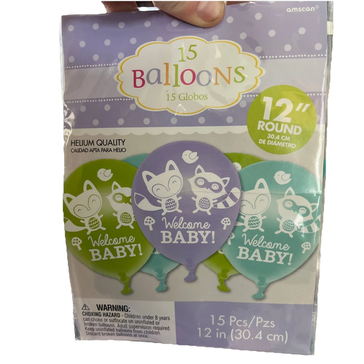 Amscan Palloncini Lattice Welcome Baby 27,9 Cm - Decorazioni Festa Per Nascita E Battesimo