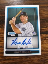 2009 MATT MILLER BOWMAN CHROME AUTOGRAPHED AUTO ROOKIE CARD RC #BCP93 ROCKIES. rookie card picture