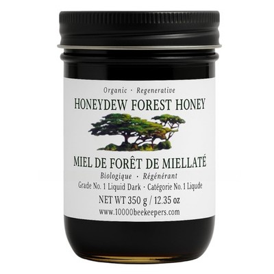 Honeydew Forest Organic Raw Honey in Glass Jar, Raw Organic Honey with High A...