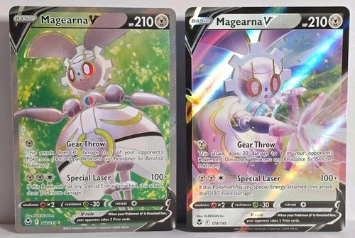 Magearna V Full Art 182/195 & Magearna V 128/195 Silver Tempest Card Lot LP-NM