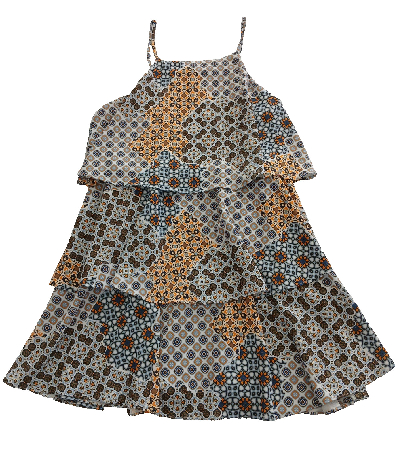 Copper Key Fun Geometric Pattern  Multi-Colored T… - image 1