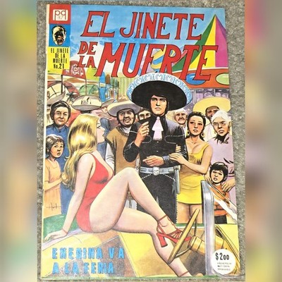 1 Rare HTF El Jinete Muerte 21 MX 1975 Spicy Woman Elvis Look Death Rider Pulp