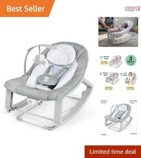 Baby Bouncer Seat Infant Toddler Grow with Me Vibrating Toy Bar 0-40lbs