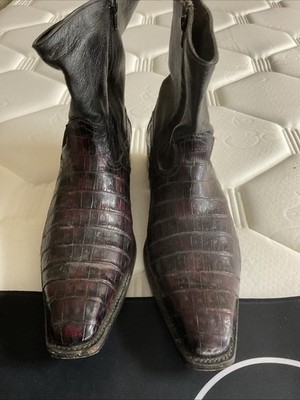 Los Altos Boots Genuine Alligator Men s 10EE black Burgundy