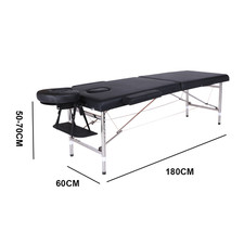 Image of Portable Folding Massage Table Spa Bed 2 Section Salon Tattoo Treatment Couch