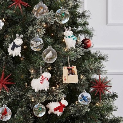 3D Nature Bird Figurine Clear Acrylic Christmas Ball Festives Tree Decoration