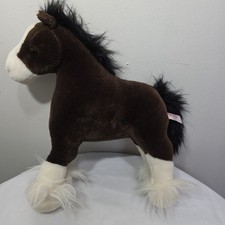 Gund "CLYDE" CLYDESDALE HORSE PLUSH STUFFED ANIMAL Tall Brown White Stallion 15"