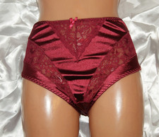 Miss Astor Glanz SATIN Miederhöschen * Slip * Formhöschen bordeaux Spitze 75