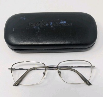 Ralph Lauren Polo Silver Metal Half Rim Rectangl Glasses Polo 1840 TW3 53 19 140