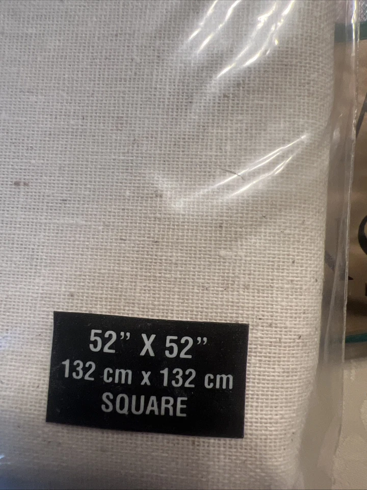 Vintage Furio Contemporary Bone Satin Stripe Fabric Tablecloth Oblong 60" x 104” - Image 4 of 4