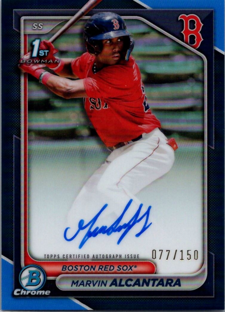 2024 Bowman Chrome - Prospect Auto Blue Refractor #CPA-MA Marvin Alcantara #/150