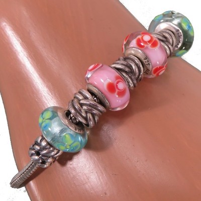 PANDORA ARMBAND Ale Sterling Silber 9 ORIGINAL CHARMS BEADS  Bracelet
