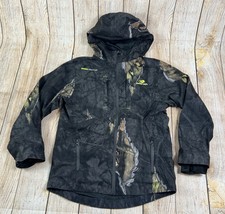 Mossy Oak Scent Factor Eclipse Black Camo Hooded Hunting Zip Up Jacket Youth L
