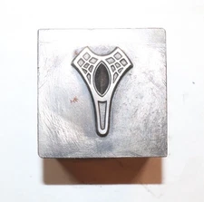 GEOMETRIC DROP DESIGN Antique Vintage Hub Impression Die Jewelry Tool Steel (N)