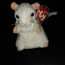 Retired Ty Beanie Baby CHEEZER the white albino mouse Mint W/ Mint TAGS Babies 