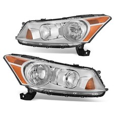 Headlight Assembly Compatible with 2008-2012 Accord 4-Door Sedan Chrome