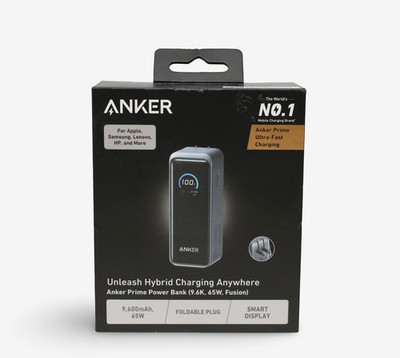 Anker 9.6K Foldable-Plug Prime Ultra Fast Charger w/ Smart Display 2x USB C port