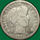 1895 Barber Dime Very Good VG Coin, Scratches #39876