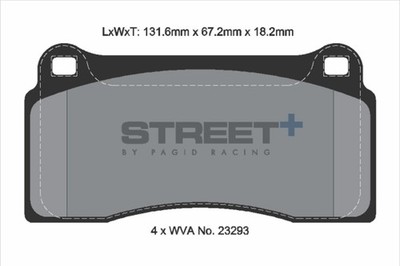 Bremsbelagsatz Scheibenbremse STREET+ PAGID Racing T8021SP2001 für NISSAN GT R35