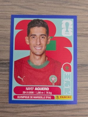 2026 Panini FIFA World Cup Sticker Blue Parallel Navef Aguerd Morocco #MAR 6