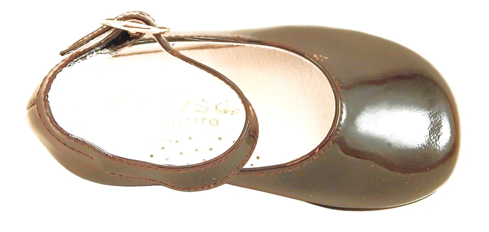 DE OSU - Spain -Baby Girls Brown Patent Leather Dress Shoes -European  -Size 3-6 - Image 4 of 4