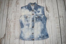 VINTAGE 80S 90S BILL BLASS DENIM ACID WASH VEST COWGIRL PARTY BUTTON UP WESTERN