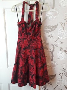 red and black swing dress