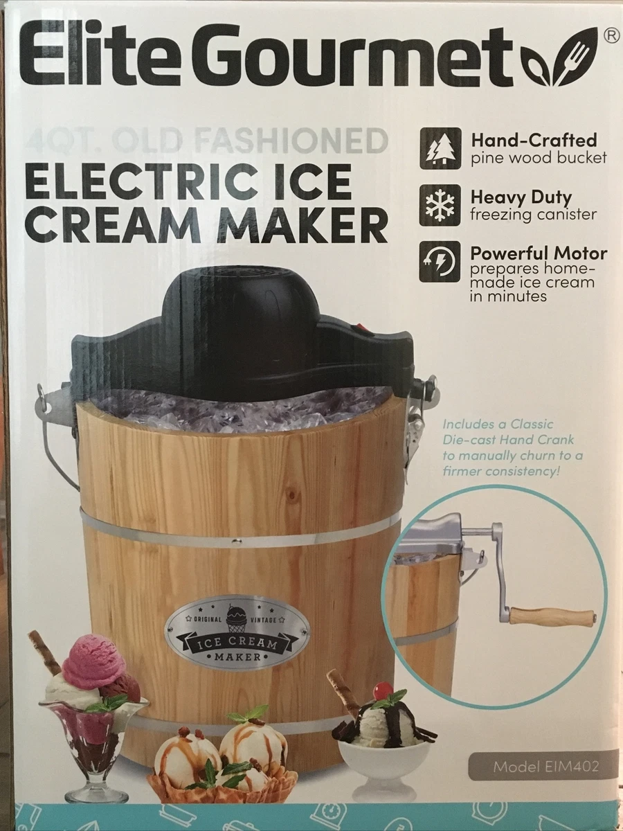 Elite Gourmet Old Fashioned Ice Cream Maker 