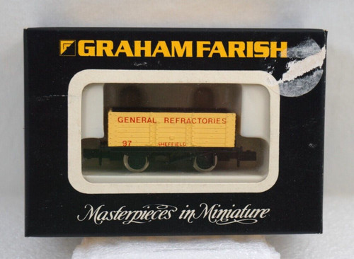 Vagón de tren Graham Farish GENERAL REFRACTORIES escala N 7 tablones - 2131 | Zustand: Used