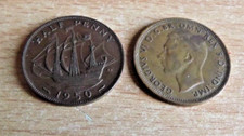 1950 King George VI Half Penny coin circulated