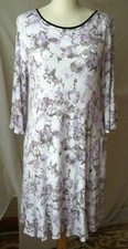 SIMPLY VERA WANG MULTICOLOR SHORT BELL SLEEVE SOFT STRETCHY FLORAL DRESS MEDIUM