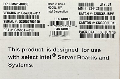 Intel RMS25JB080 Integrated RAID Module NEW OPEN BOX