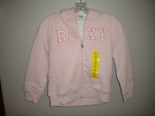 Roxy Girls Size Small 7/8 Pink Sherpa Lined Fleece Hoodie Sweatshirt NWT - Picture 3 of 5