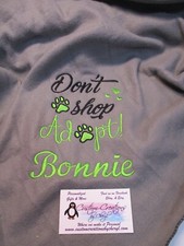 Personalized Dog Blanket Don't Shop 50 x 60 Polar Fleece Custom Name Dog Blanket