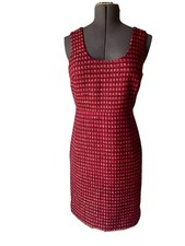 New Tory Burch Size 10 Victory Sleeves Tweed Sheath Plum DressMSRP $425