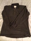 Size L Good Preowned Black Long Sleeve Half Button Down-Metal Buttons Vintage  — photo 4