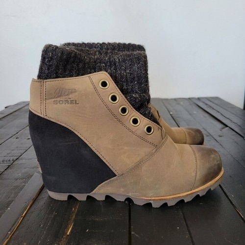 Leather Booties Hidden Heel Wedges | eBay