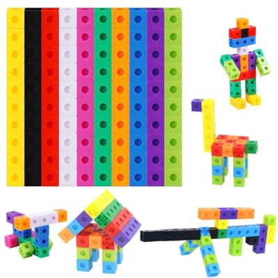 Math Linking Cubes Set Of 100 Math Cubes Manipulative Connecting And Counting Sn