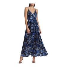 Alice + Olivia Blue Samantha Wrap Maxi Dress Size 6