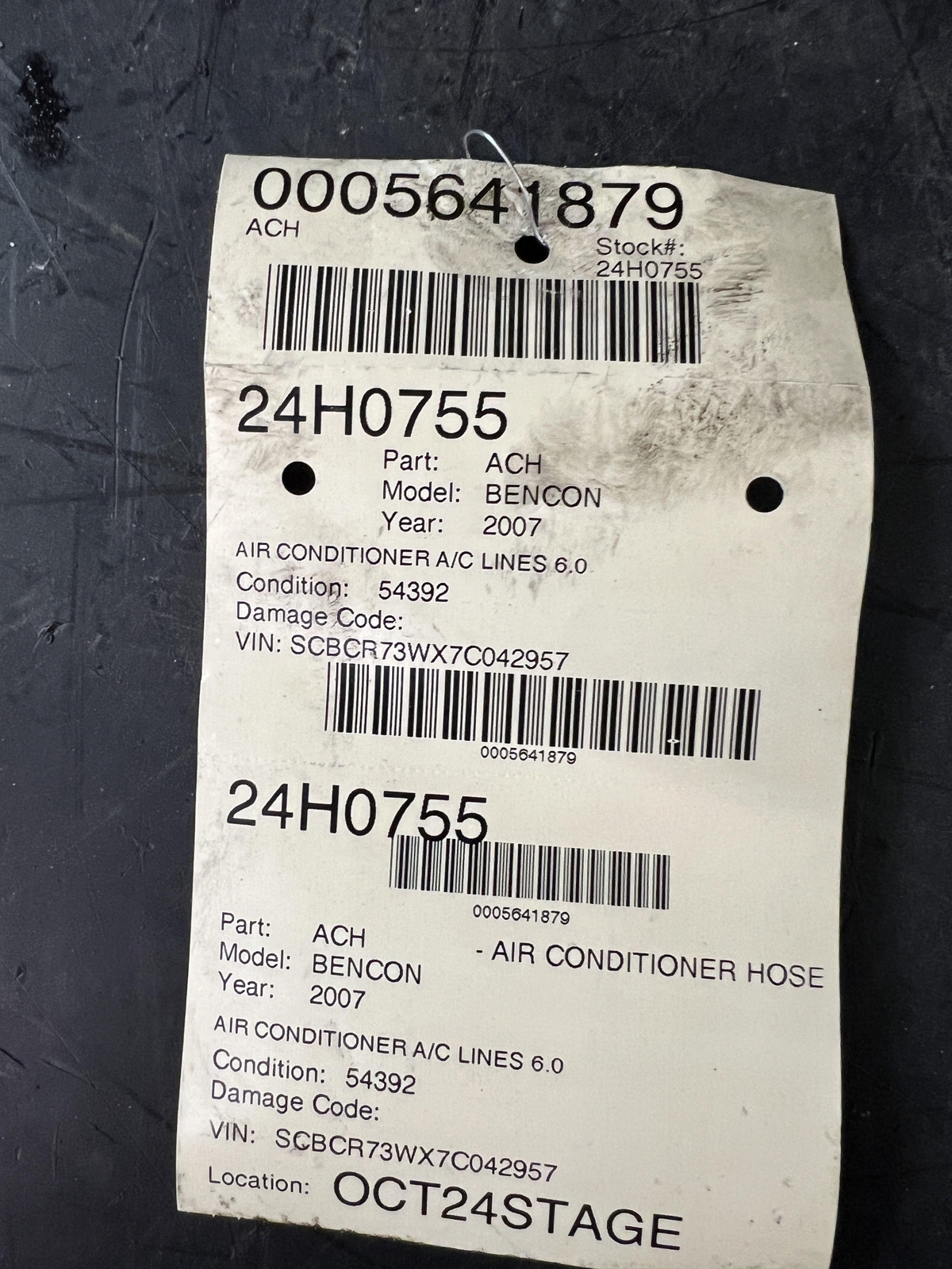 06-12 BENTLEY CONTINENTAL GT 6.0 SET OF AIR CONDITIONER A/C LINES 3D0820189D