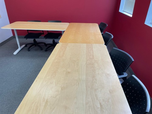 Bekant Ikea Table - Solid Wood with White Trim - Sit/Stand - Picture 2 of 8