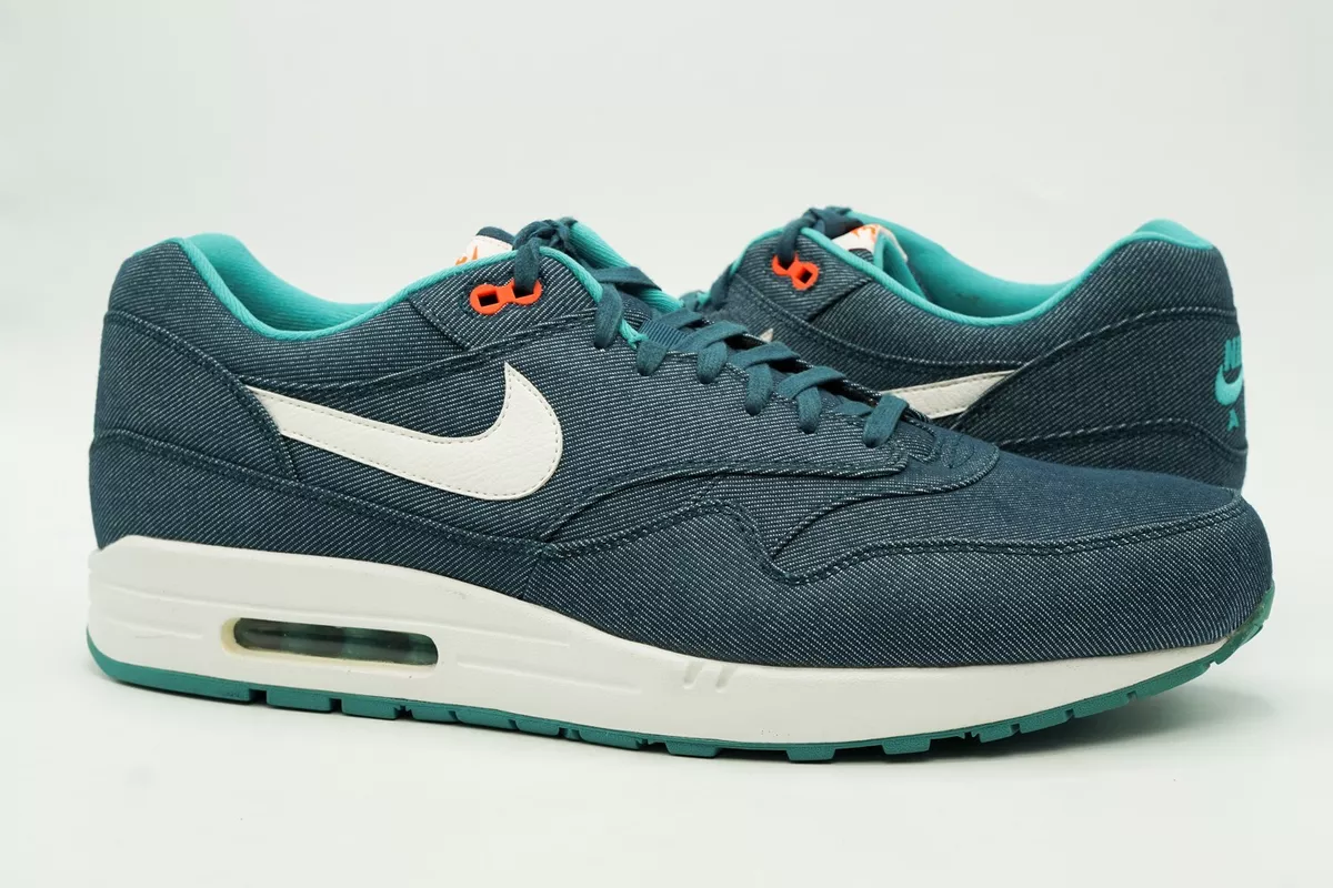 NIKE AIR MAX 1 NEW SIZE 15 MID TURQUOISE DENIM WHITE CRIMSON 512033 313