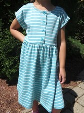 Hanna Andersson Dress Girls Cotton NEW 100 110 Day-dress Blue Stripes NW