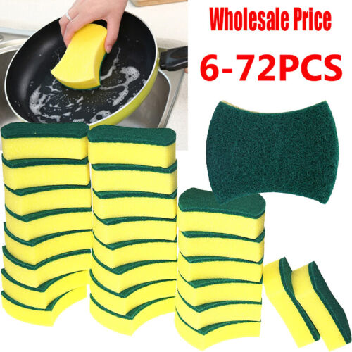 LOT 6PCS~72pcs Sponge Eraser Cleaning Pads Dish Washing Stains Removing Kitchens